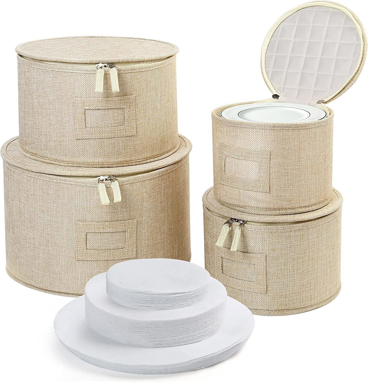 Containers Dish Box Stackable Dinnerware Plate Organizer Bins